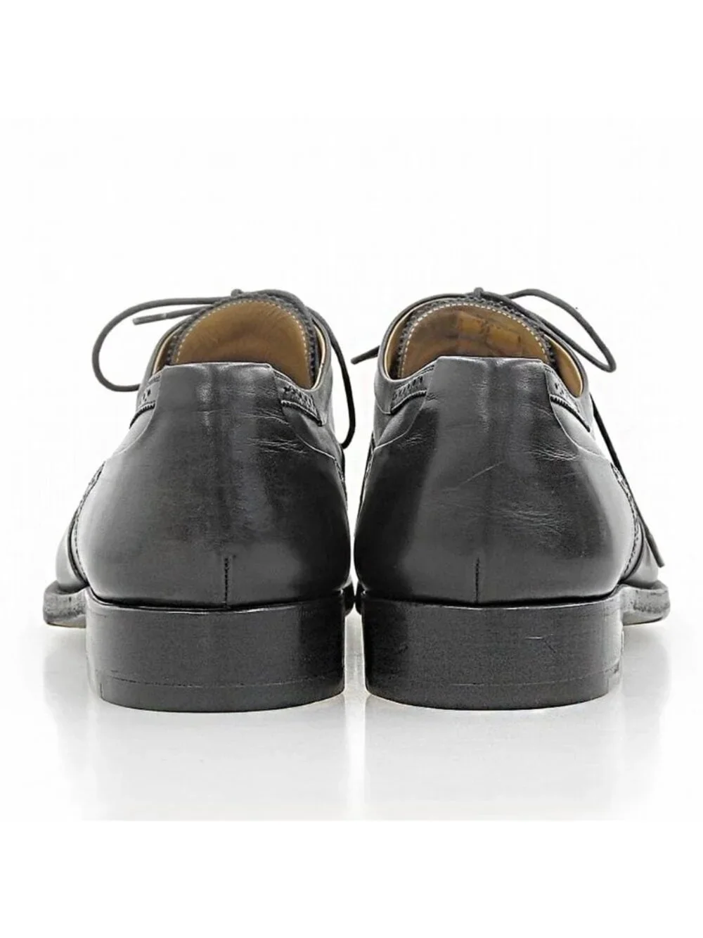 Louis Vuitton Wing Tip Dress Shoes Leather Black 8.5